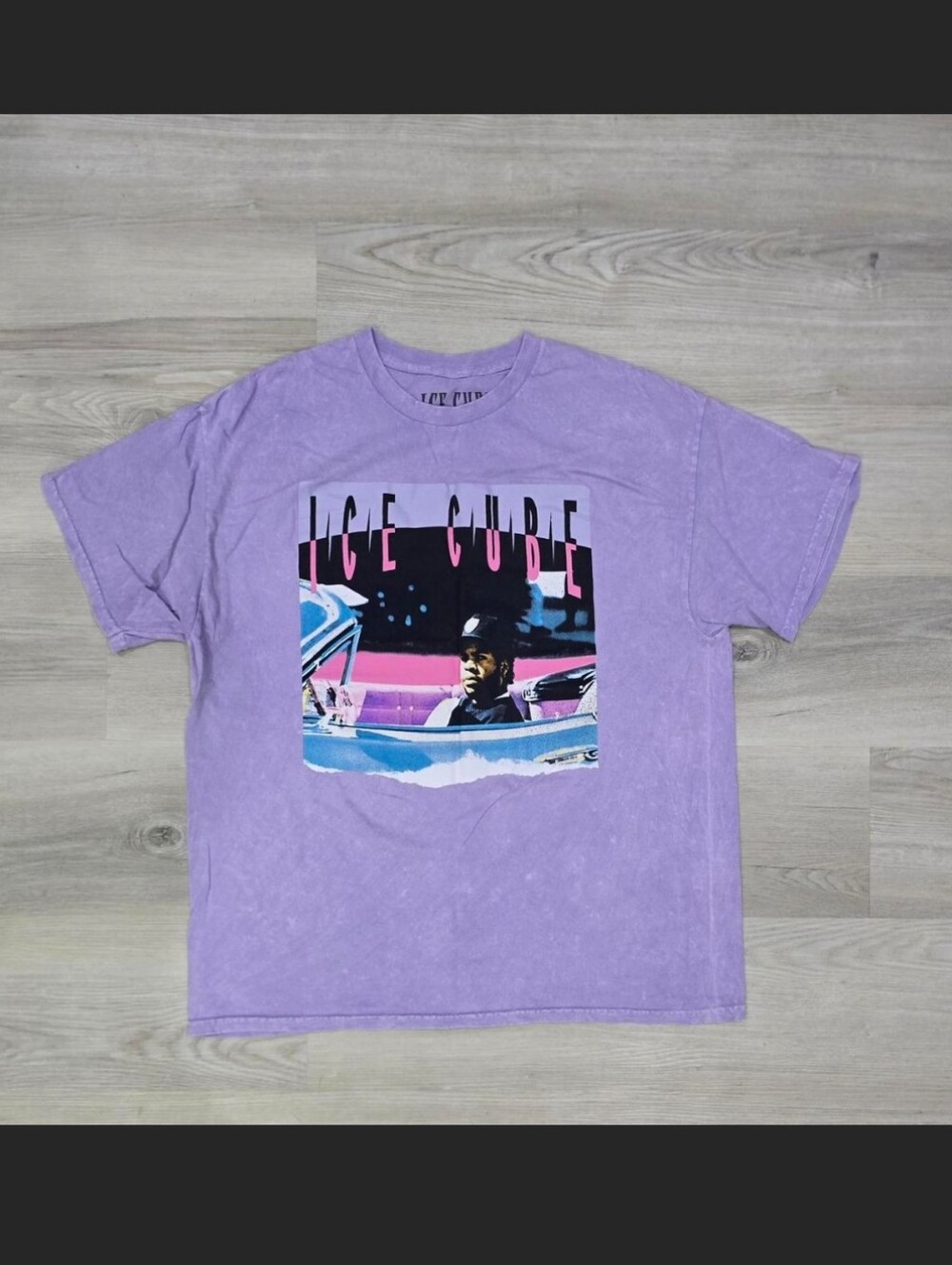 Ice Cube Acid Wash Lavender Graphic Tee Size XL
